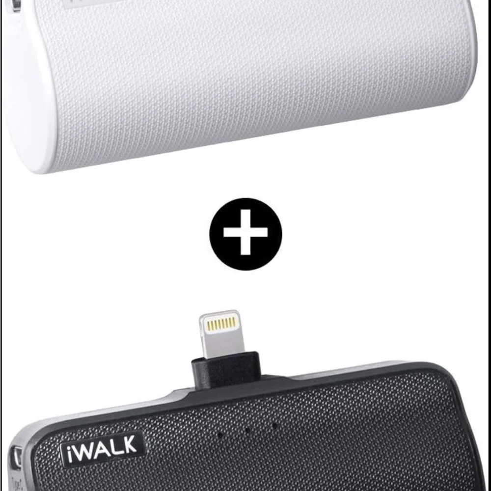 iWALK portable white colored 3350 mAh power bank iPhone battery charger USB-C